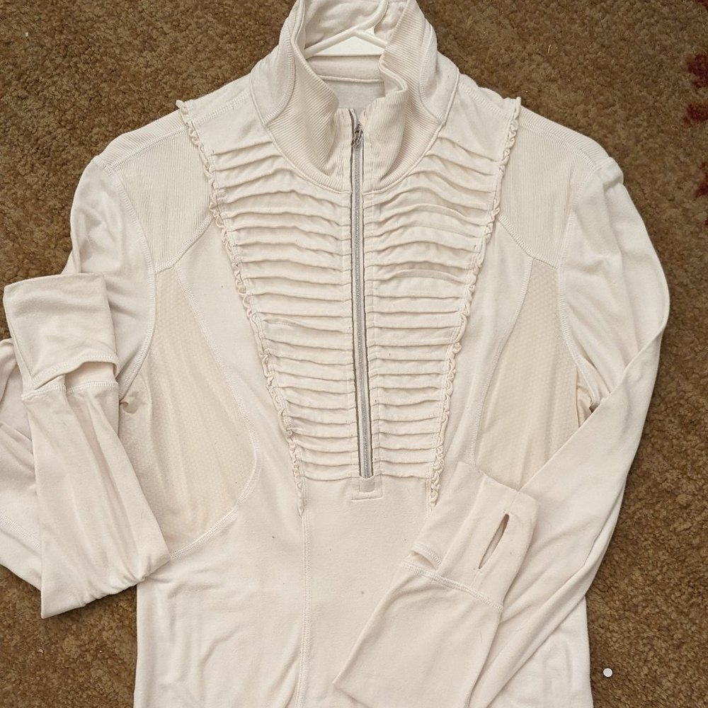 Lululemon Off White Quarter Zip Jacket Size 6